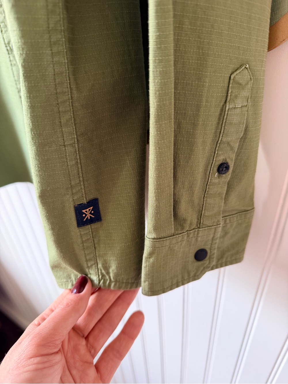 Roark Olive Green Long-Sleeve Button-Up Work Shirt - Picture 4 of 9